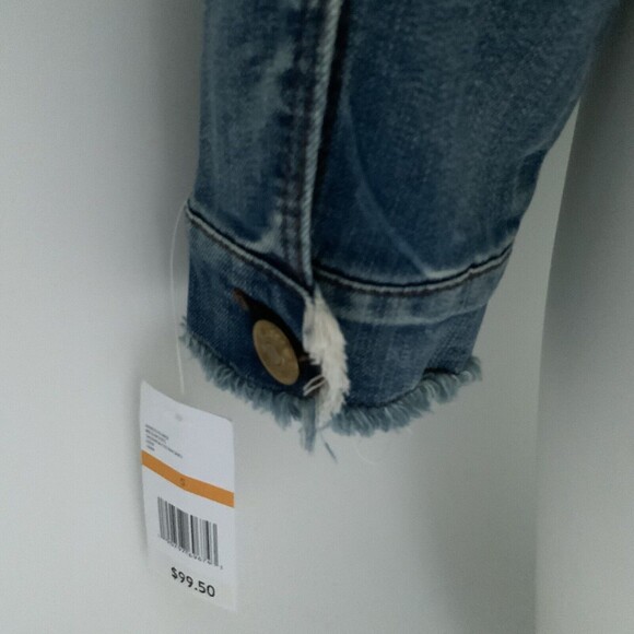 Vintage America Blue Embroidered Long Sleeve Button Up Jean Jacket S - Picture 8 of 12